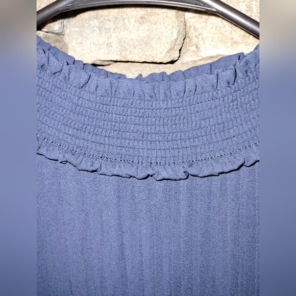 Nanette Lepore navy pleated sleeveless dress with high neck NWT - Picture 7 of 13